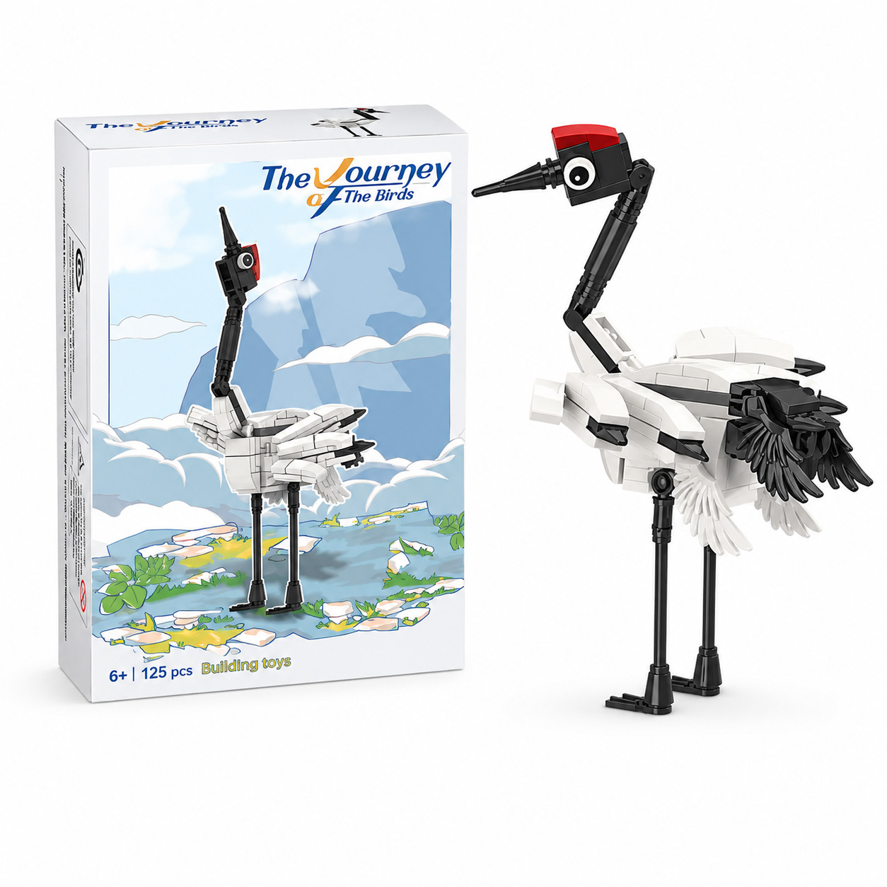 Red-Crowned Crane DIY Building Toy, 125 Pcs