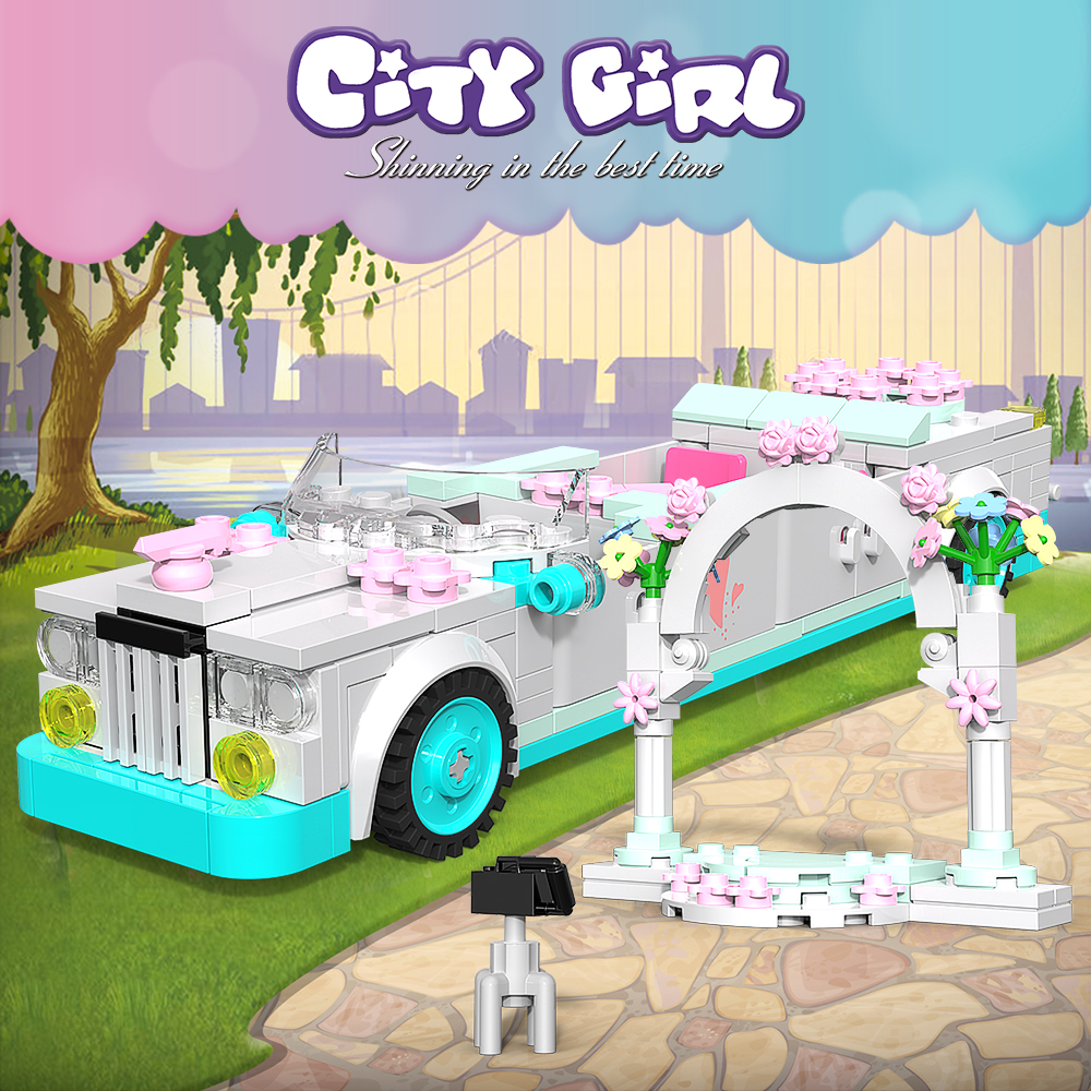 Wedding Limousine with Floral Arch and 2 Minifigures